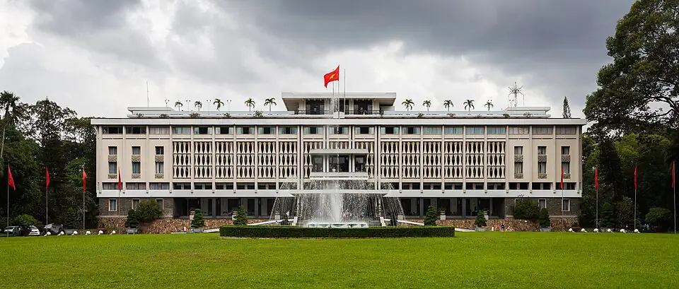 Façade of Independence Palace in Ho Chi Minh City