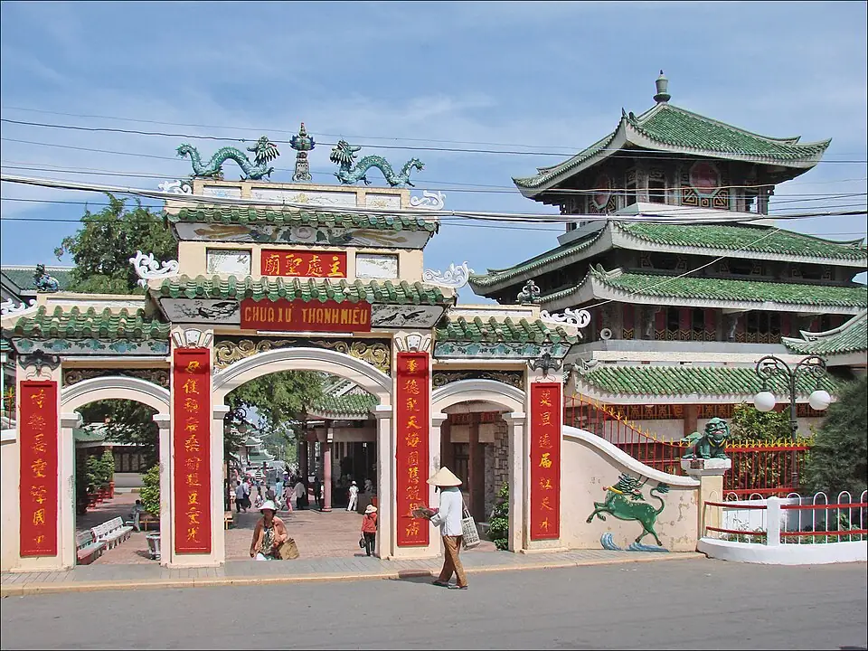 Entrance of Bà Chúa Xứ Temple near Châu Đốc